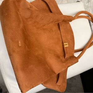 JW PEI Tan Suede Tote Bag